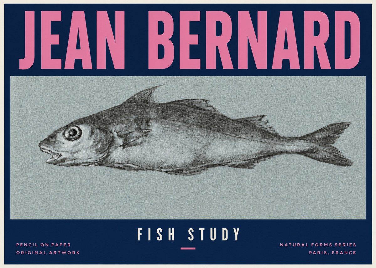 Jean Bernard Fish Study I No3 - Juliste