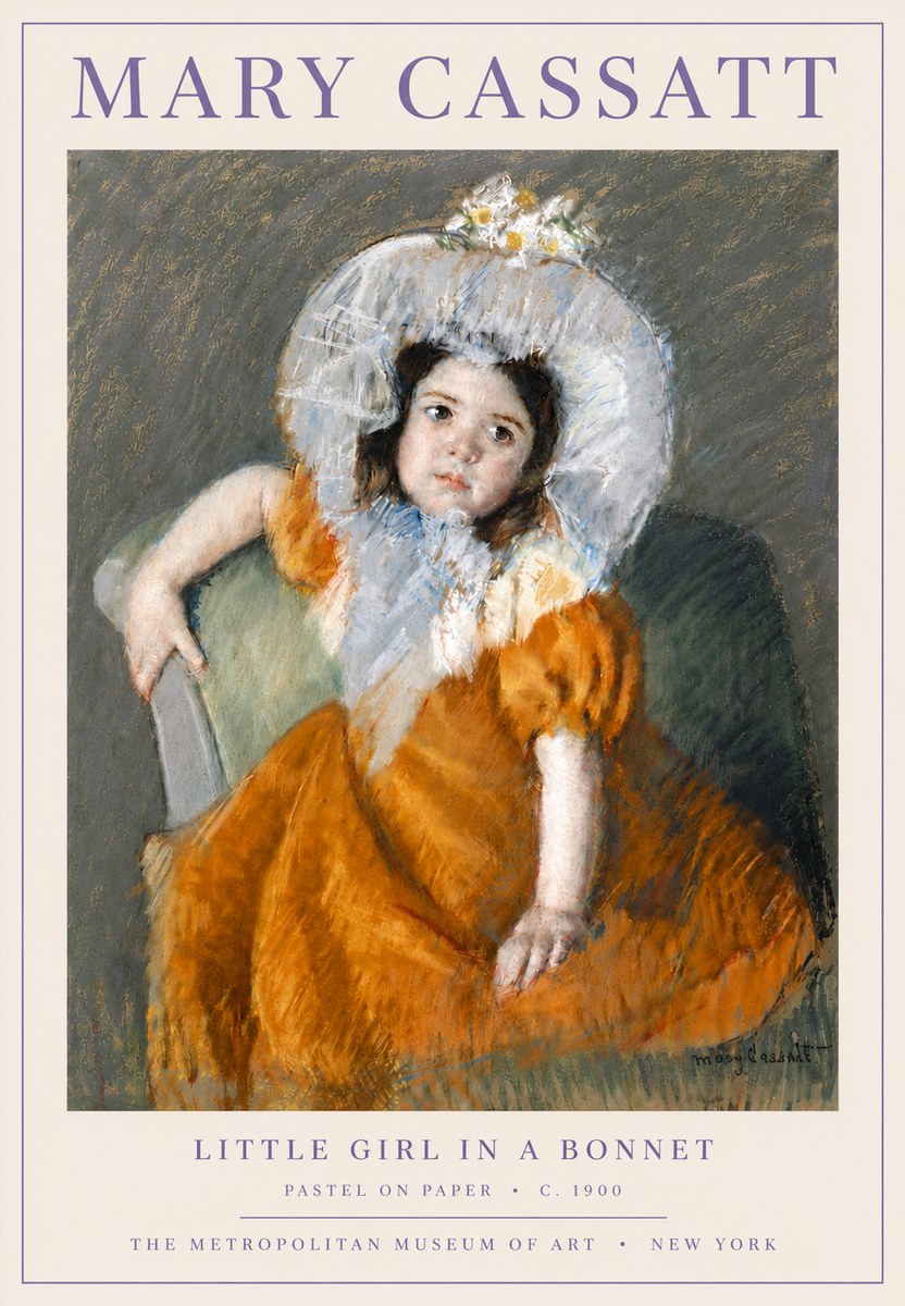 Mary Cassatt Little Girl in a Bonnet No6 - Juliste