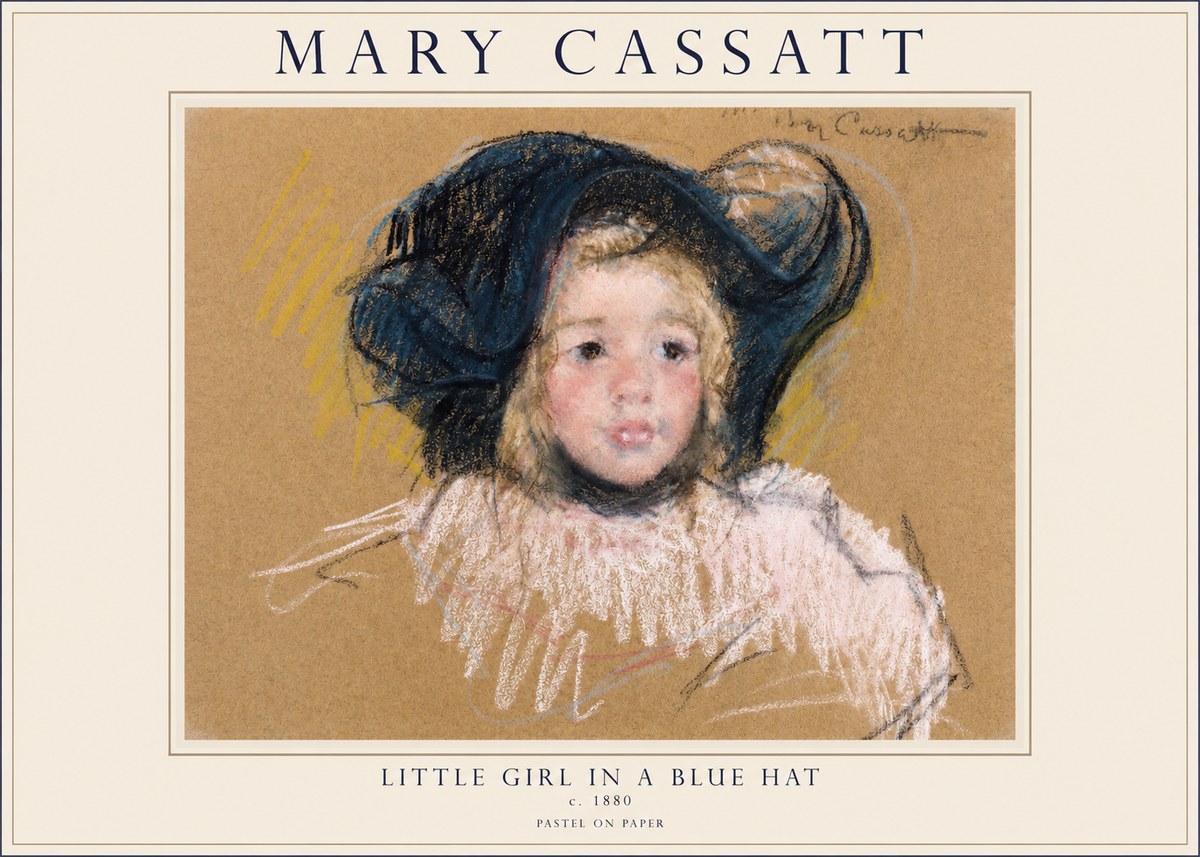 Mary Cassatt Little Girl in a Blue Hat No1 - Juliste