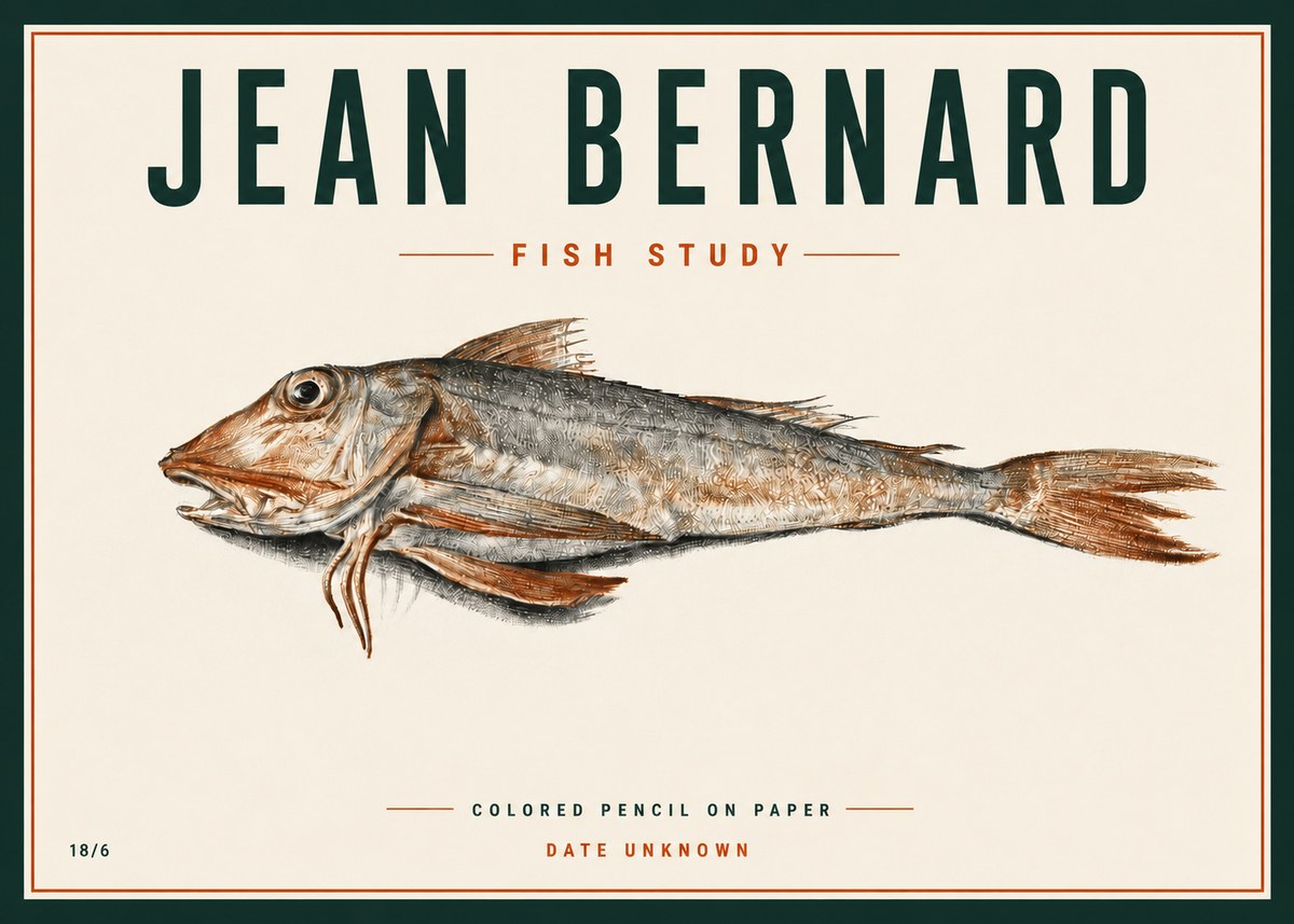 Jean Bernard Fish Study II No4 - Juliste