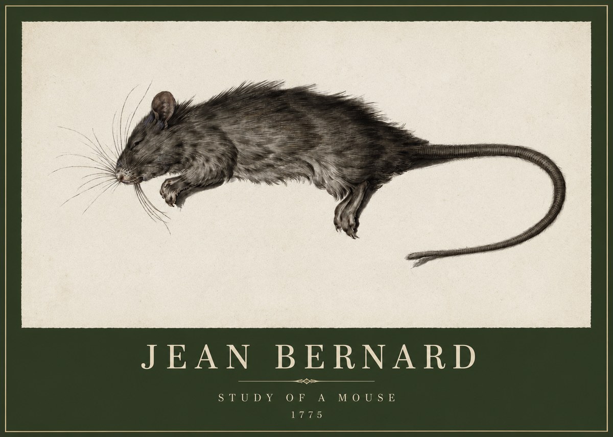 Jean Bernard Study of a Mouse II No2 - Juliste