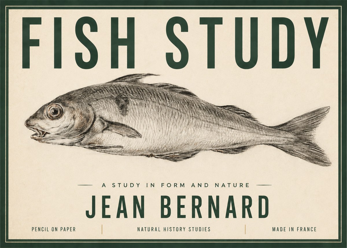 Jean Bernard Fish Study III No3 - Juliste