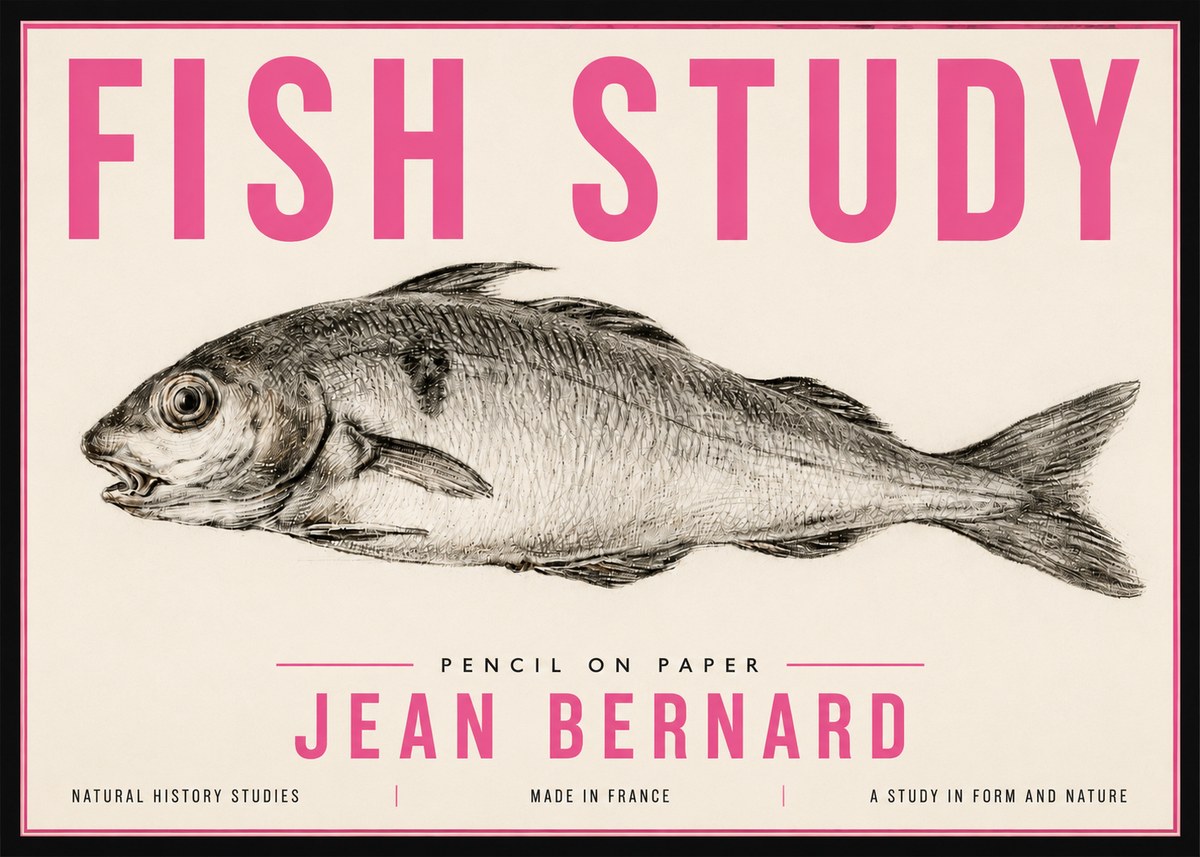 Jean Bernard Fish Study III No5 - Juliste