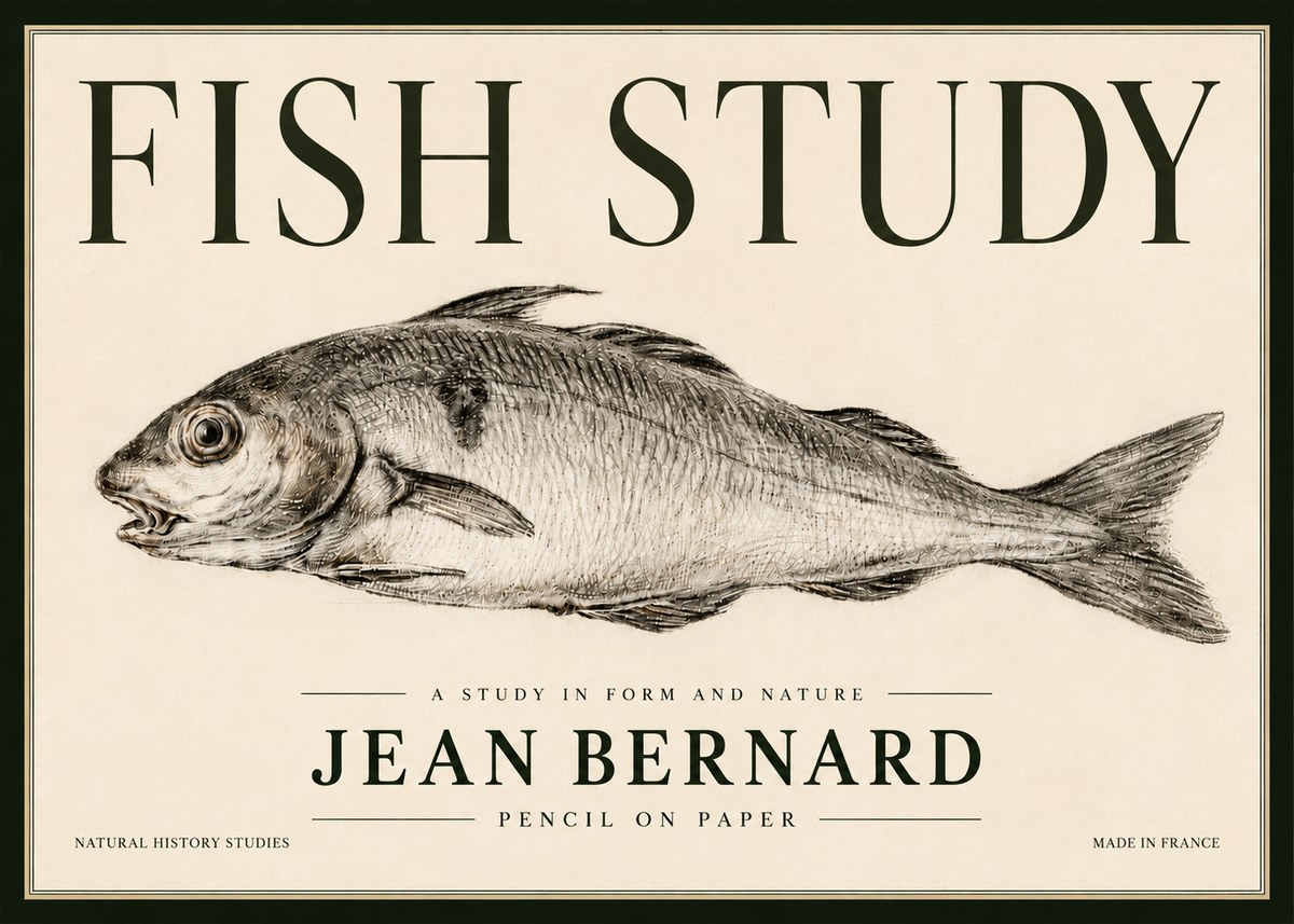Jean Bernard Fish Study III No6 - Juliste