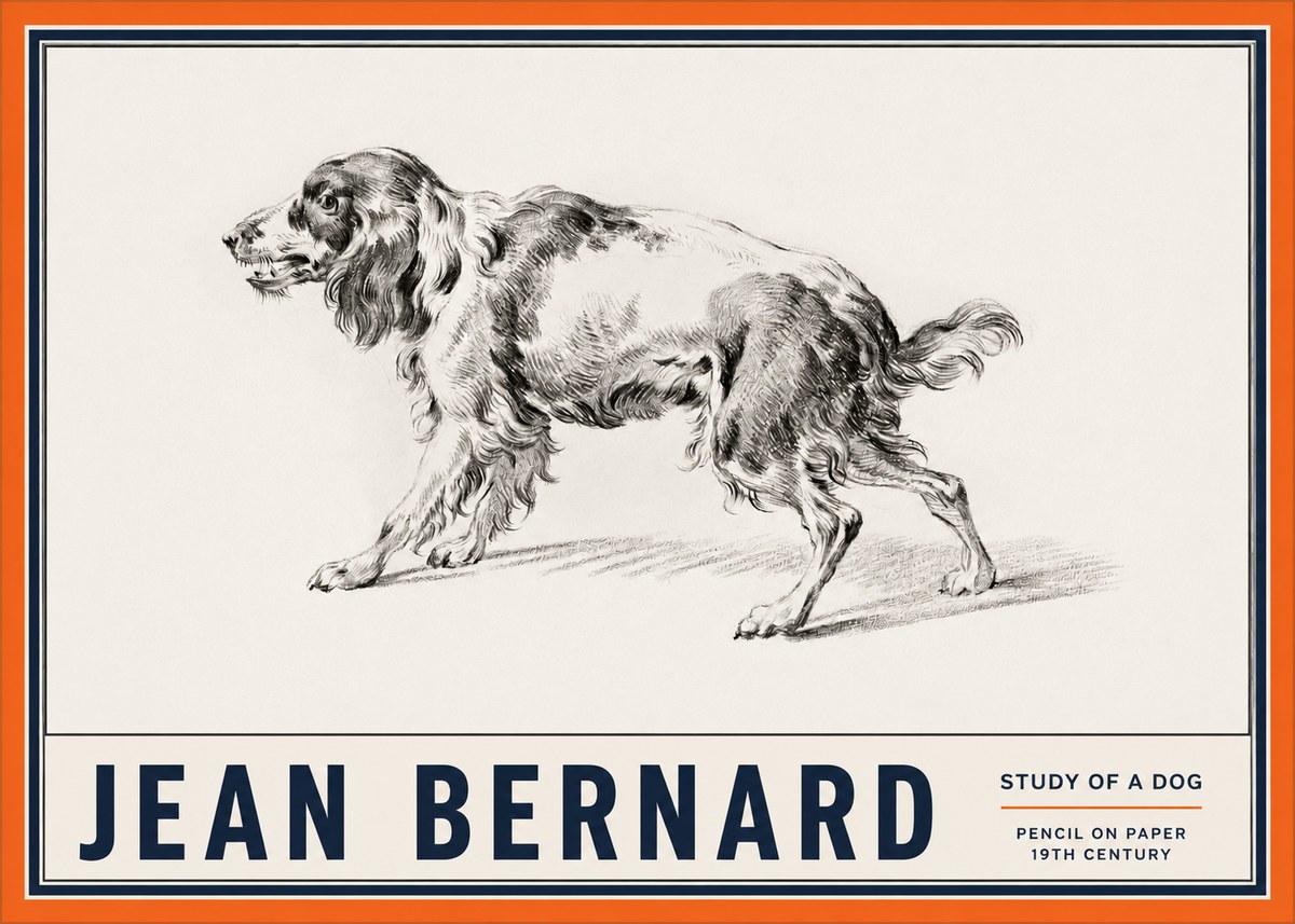 Jean Bernard Study of a Dog V No2 - Juliste