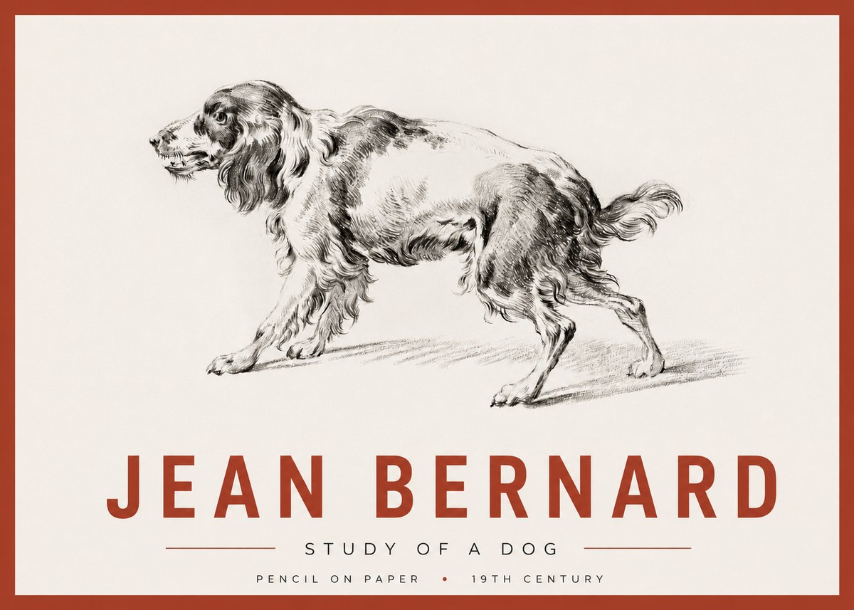 Jean Bernard Study of a Dog V No4 - Juliste