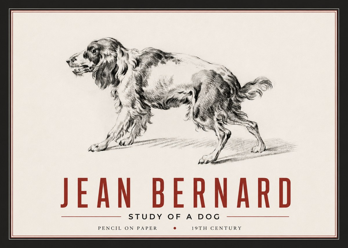 Jean Bernard Study of a Dog V No6 - Juliste