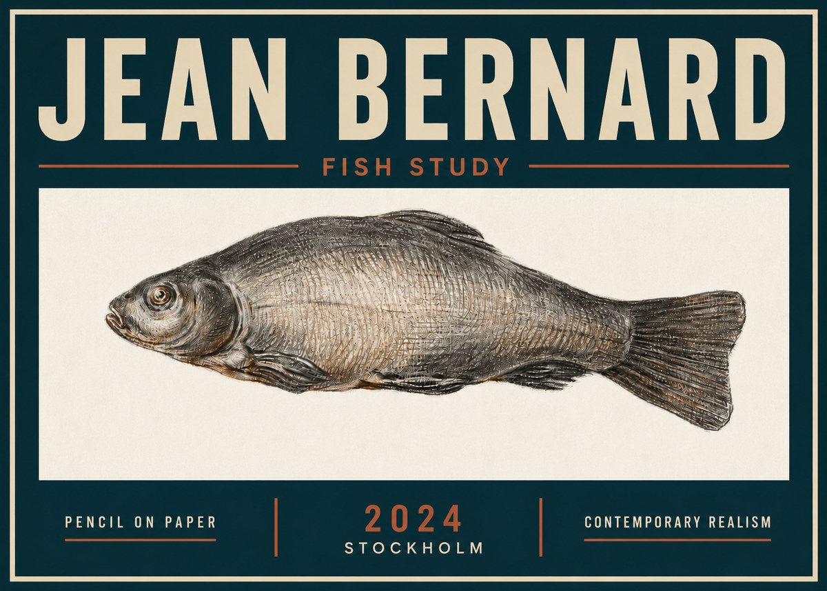 Jean Bernard Fish Study IV No5 - Juliste