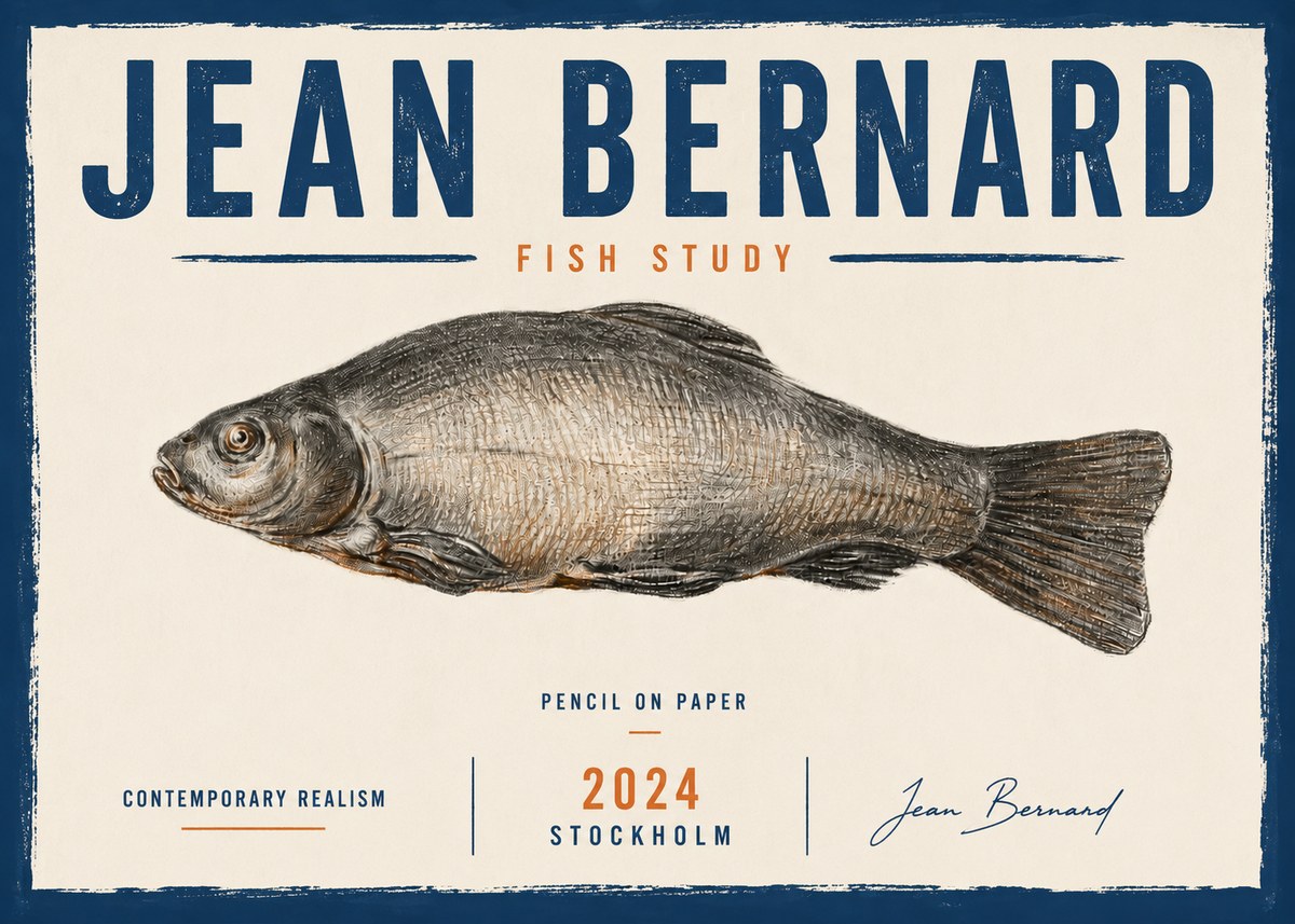 Jean Bernard Fish Study IV No6 - Juliste