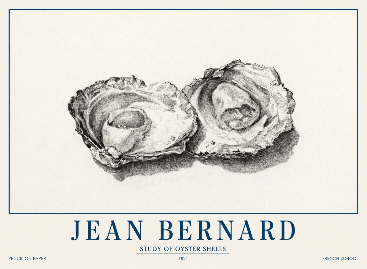 Jean Bernard Study of Oyster Shells No1 - Juliste