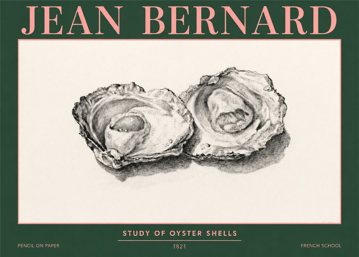 Jean Bernard Study of Oyster Shells No3 - Juliste