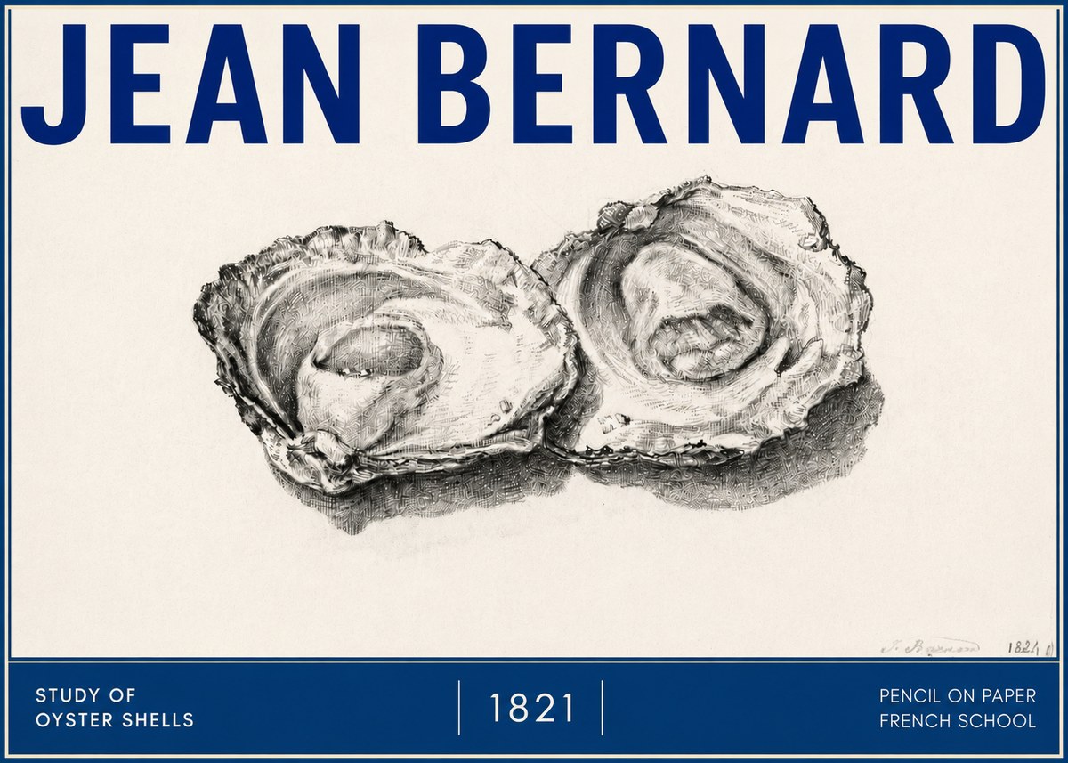 Jean Bernard Study of Oyster Shells No4 - Juliste