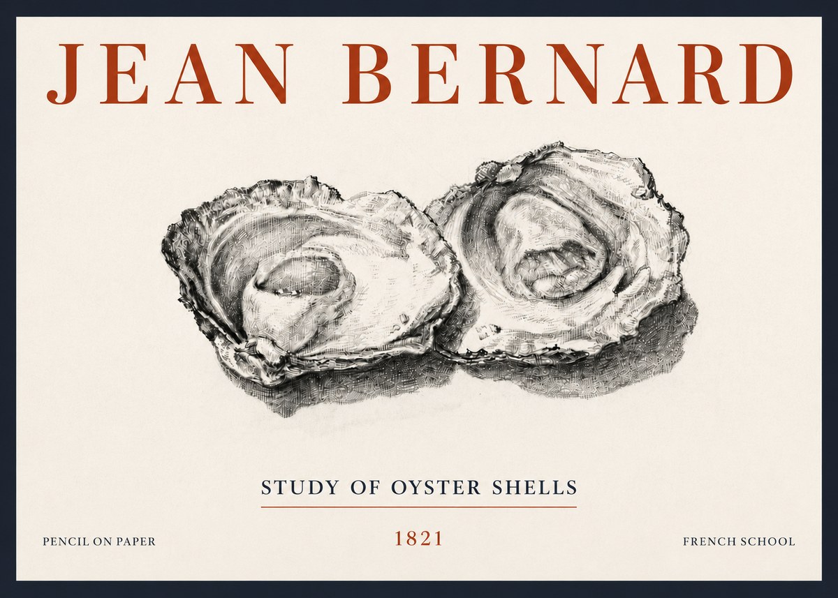 Jean Bernard Study of Oyster Shells No5 - Juliste