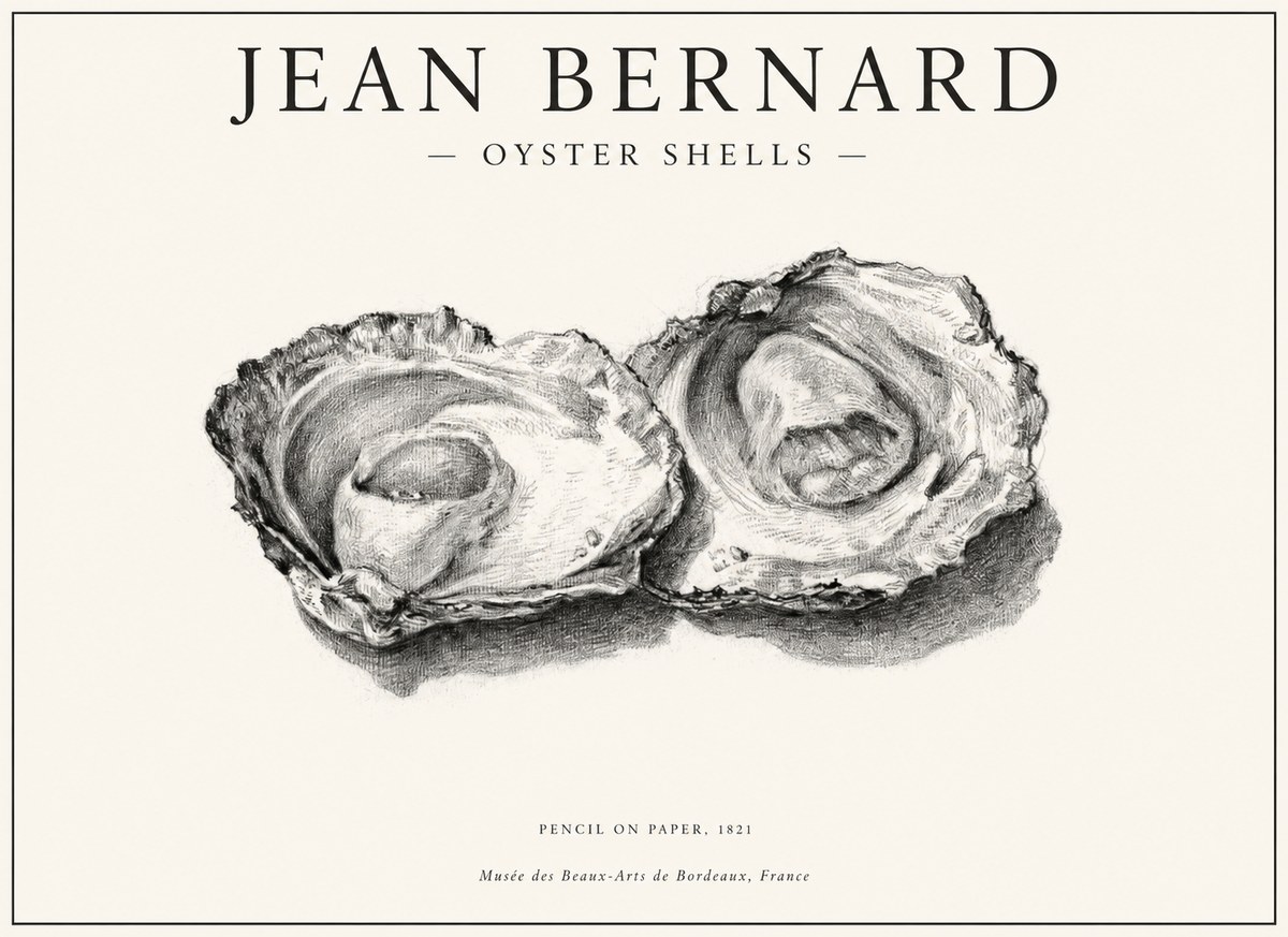 Jean Bernard Study of Oyster Shells No6 - Juliste