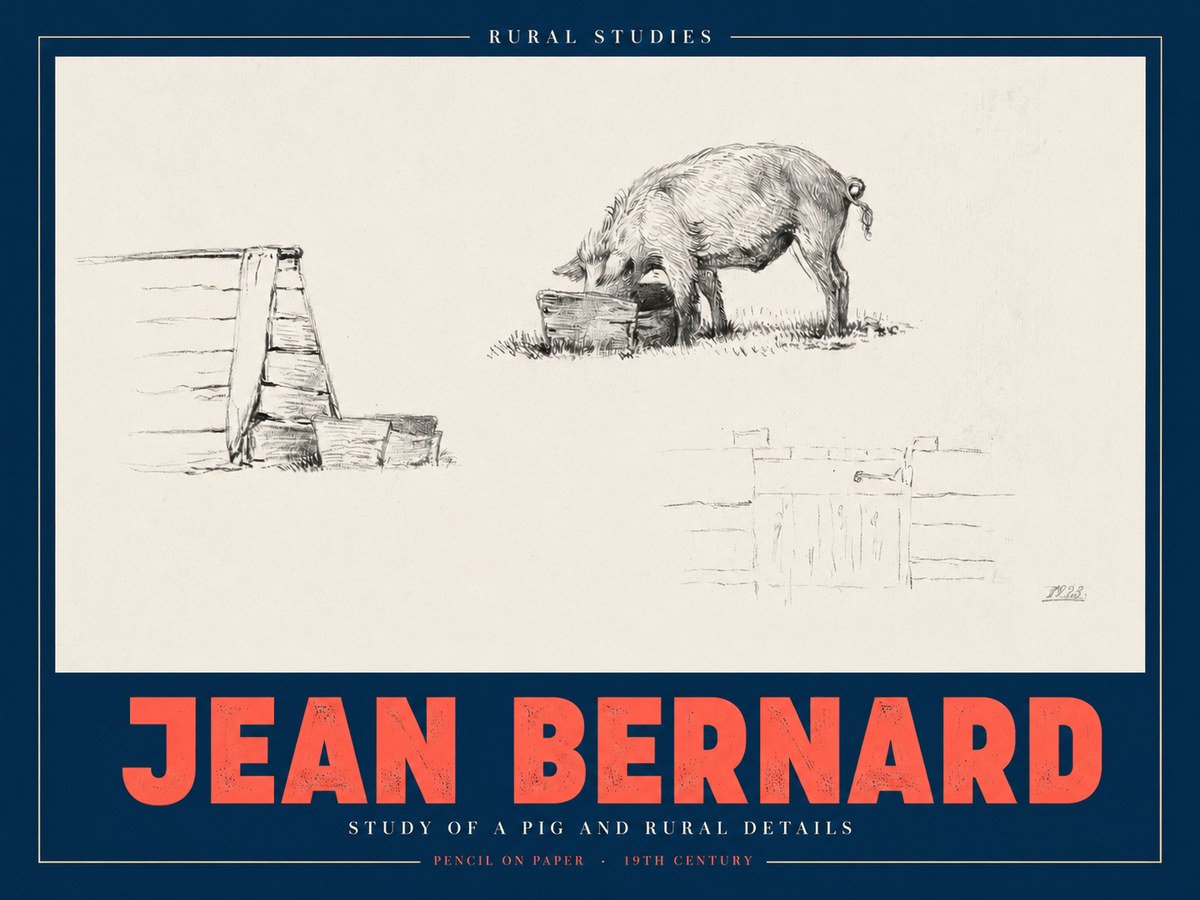 Jean Bernard Pig Study No3 - Juliste
