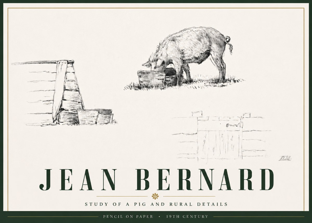 Jean Bernard Pig Study No6 - Juliste