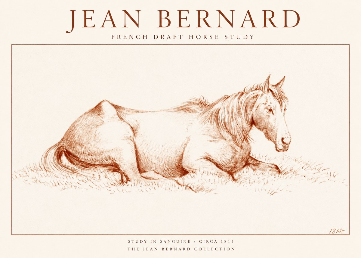 Jean Bernard Reclining Horse No2 - Juliste