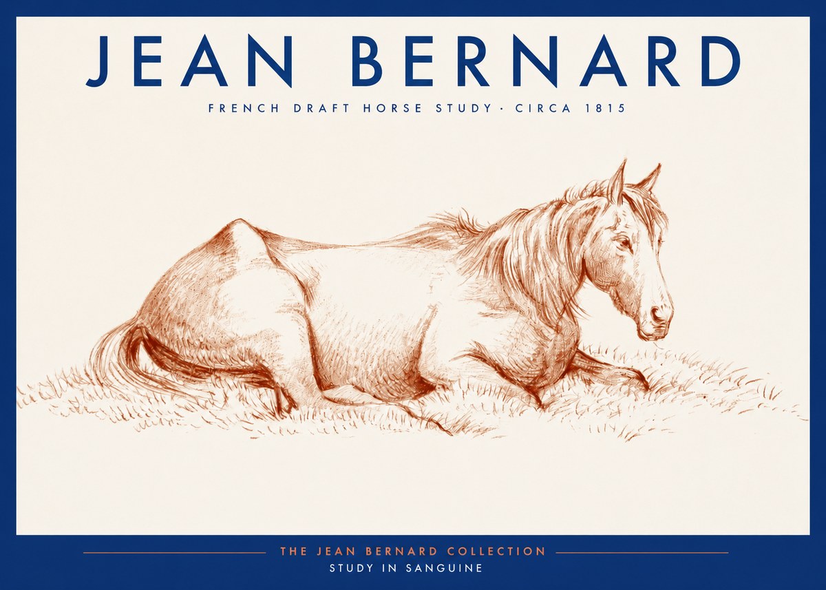 Jean Bernard Reclining Horse No3 - Juliste