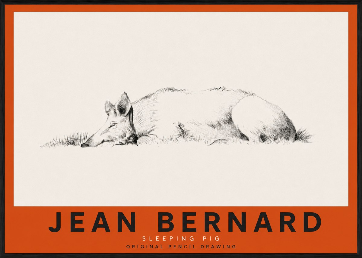 Jean Bernard Sleeping Pig II No3 - Juliste