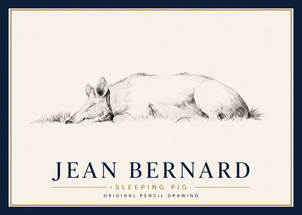 Jean Bernard Sleeping Pig II No4 - Juliste