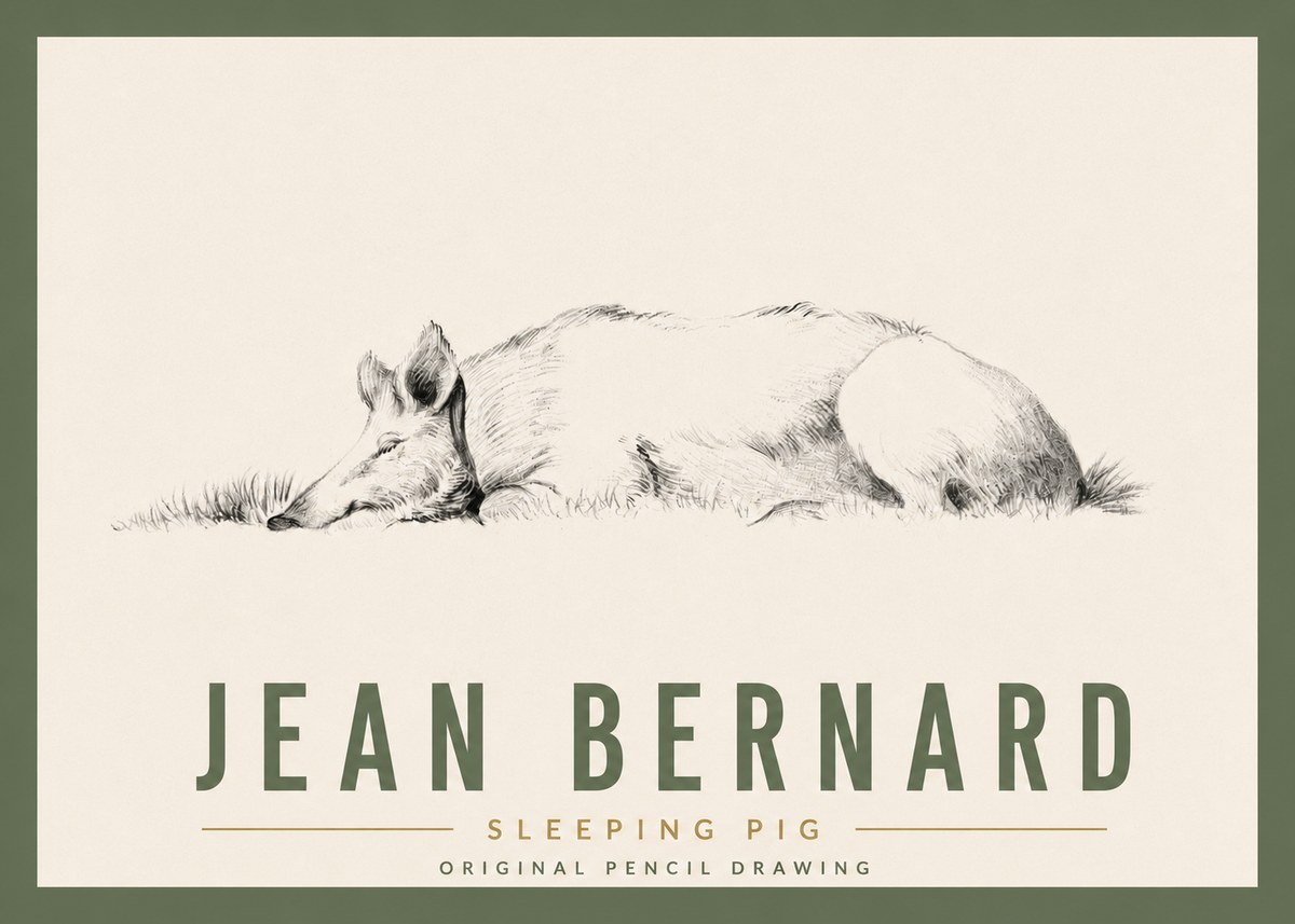Jean Bernard Sleeping Pig II No5 - Juliste