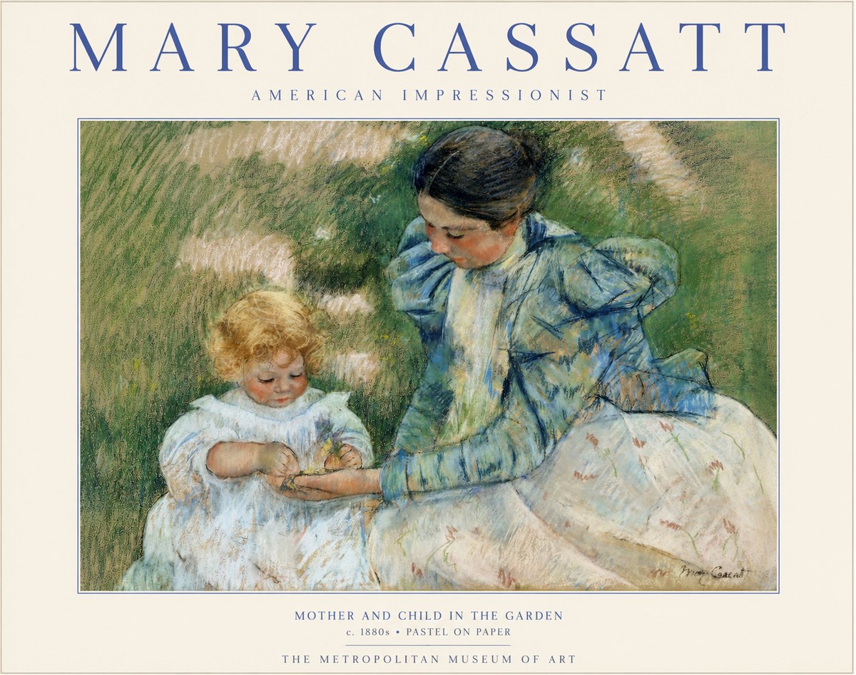 Mary Cassatt Mother and Child in the Garden No1 - Juliste