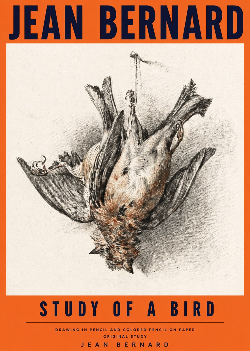 Jean Bernard Study of a Bird IV No4 - Juliste