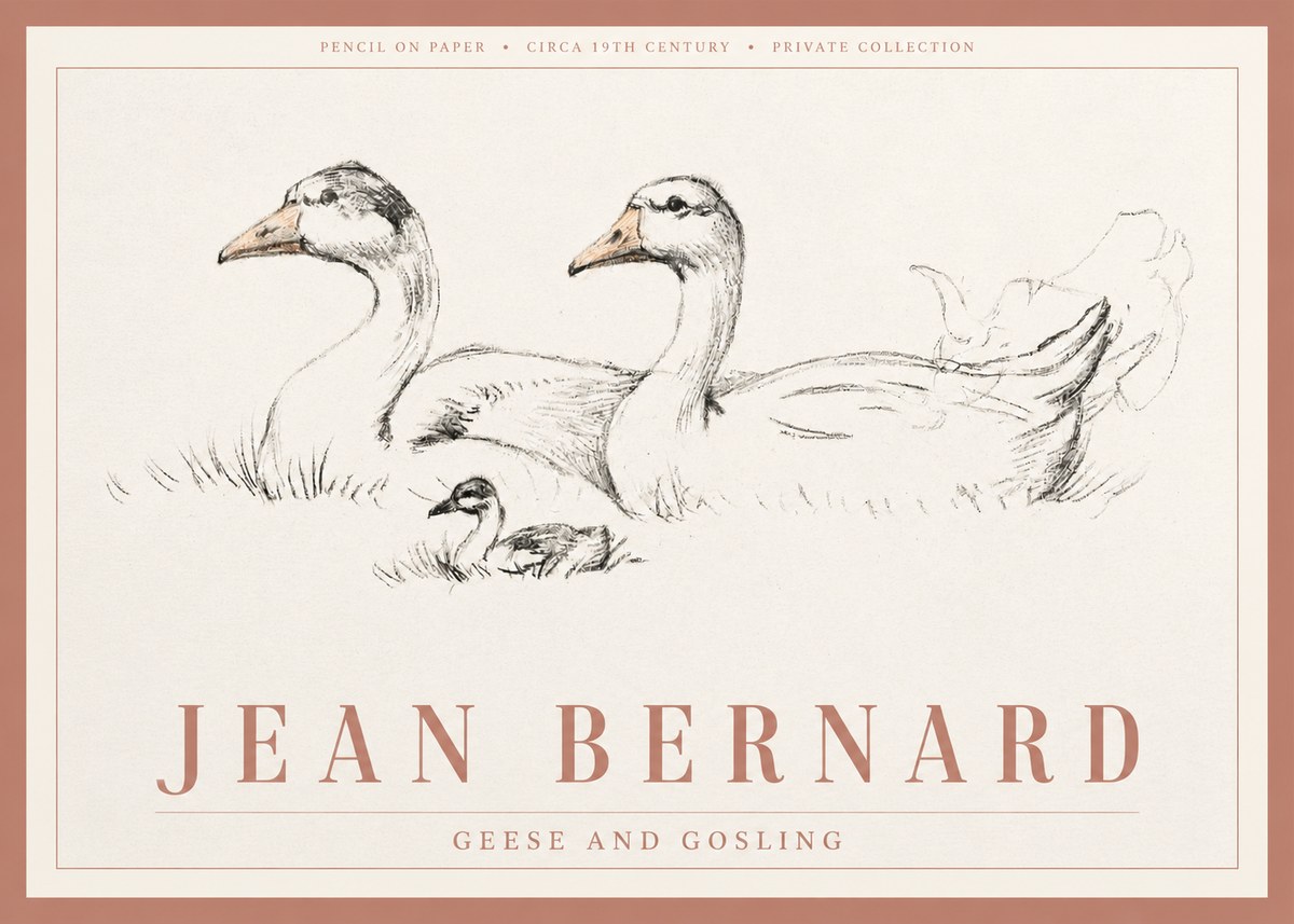 Jean Bernard Study of Geese No4 - Juliste