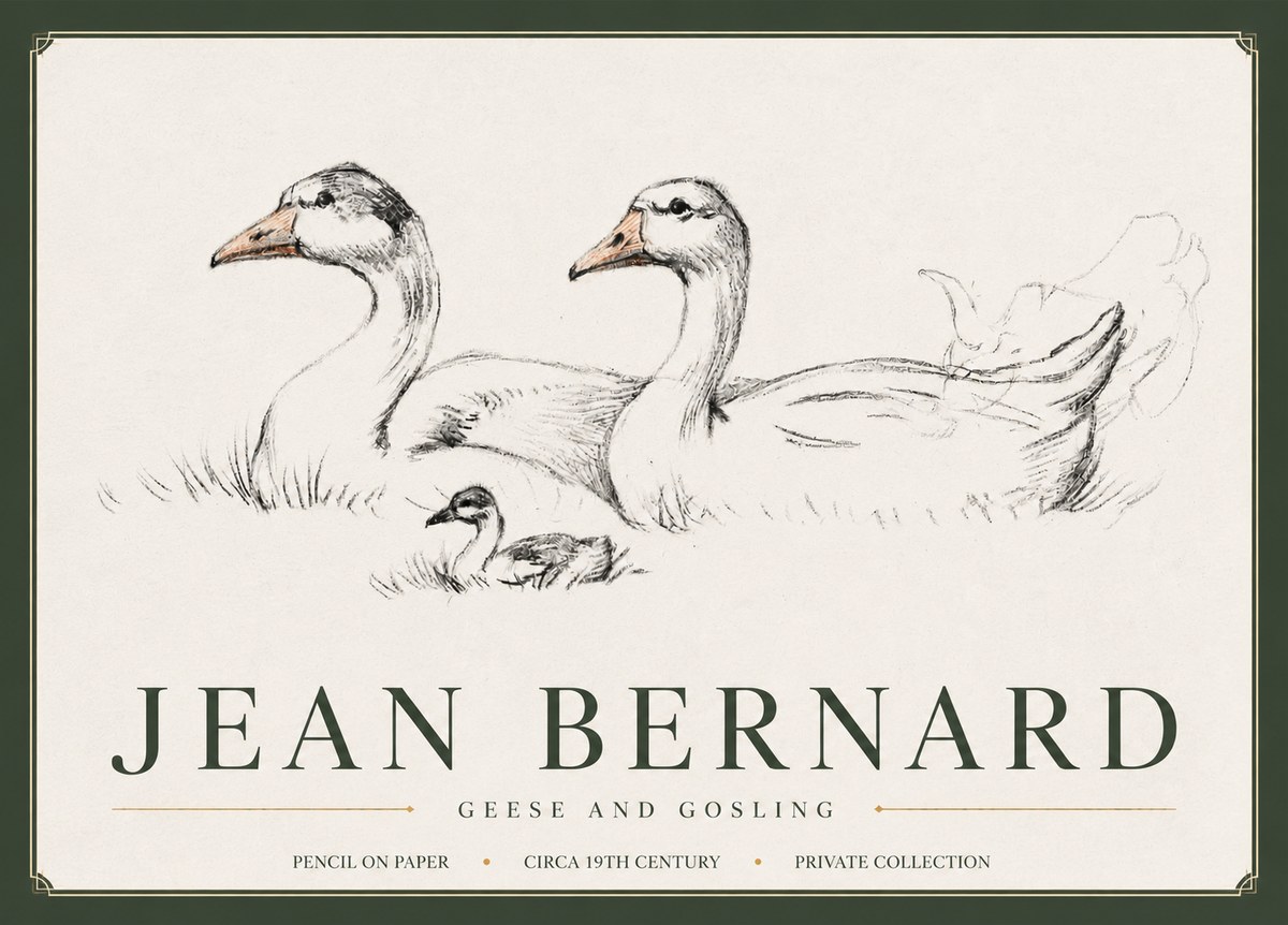 Jean Bernard Study of Geese No6 - Juliste