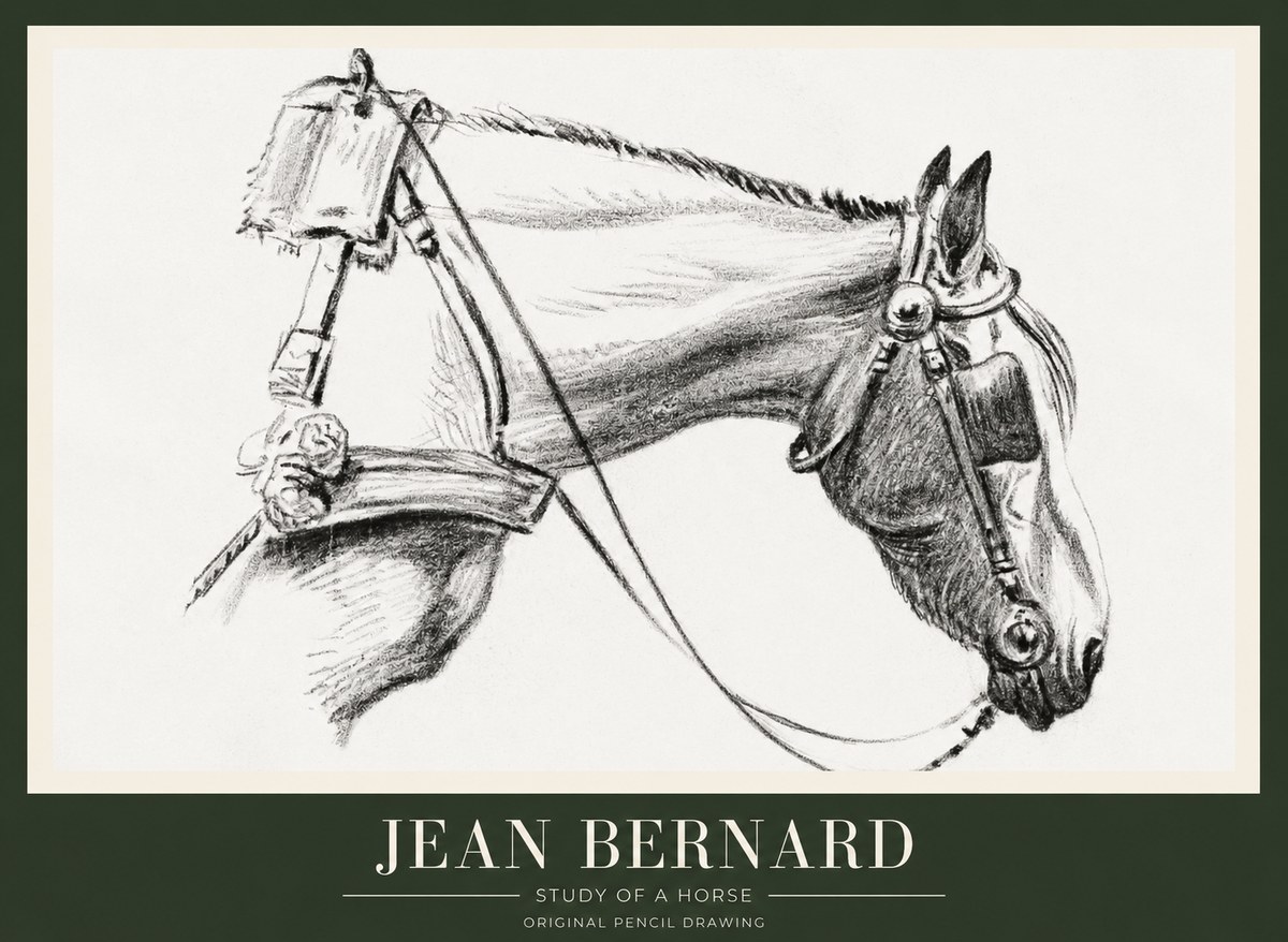 Jean Bernard Study of a Horse XVIII No1 - Juliste