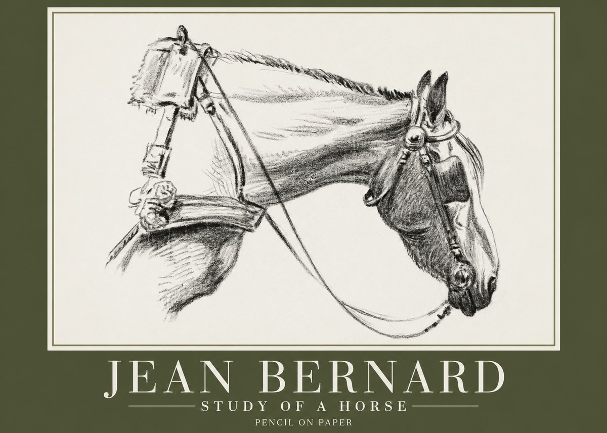 Jean Bernard Study of a Horse XVIII No2 - Juliste