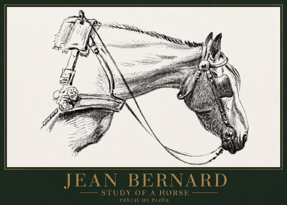 Jean Bernard Study of a Horse XVIII No4 - Juliste