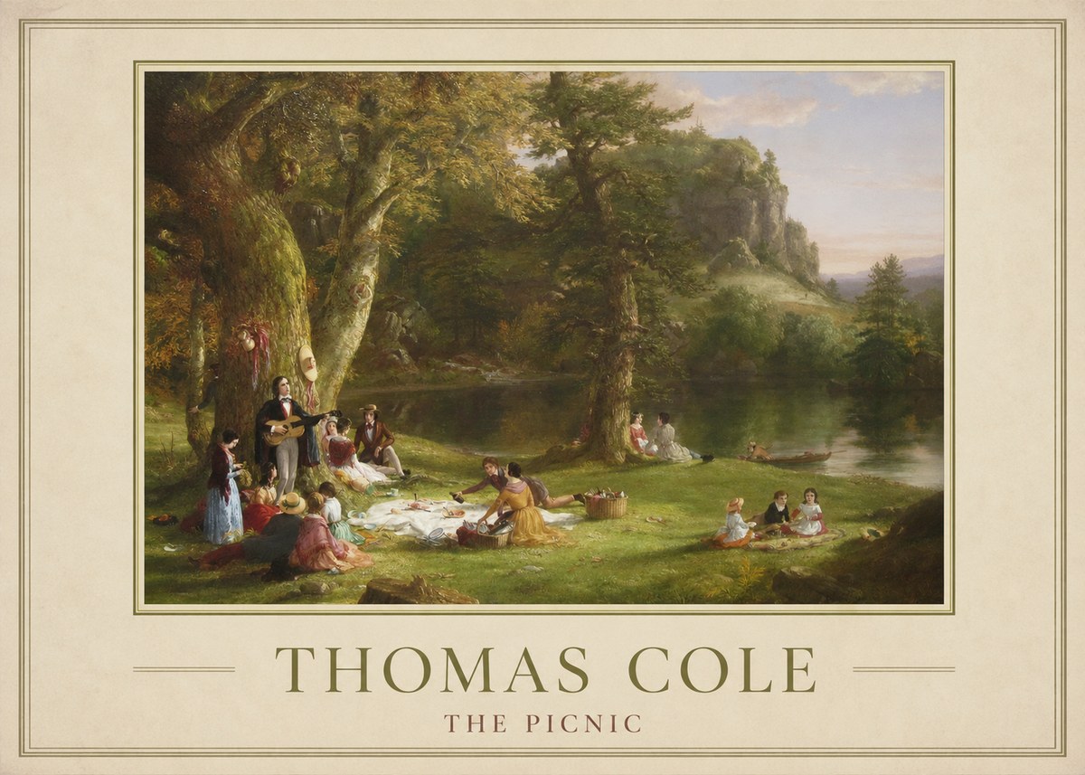 Thomas Cole The Picnic No1 - Juliste