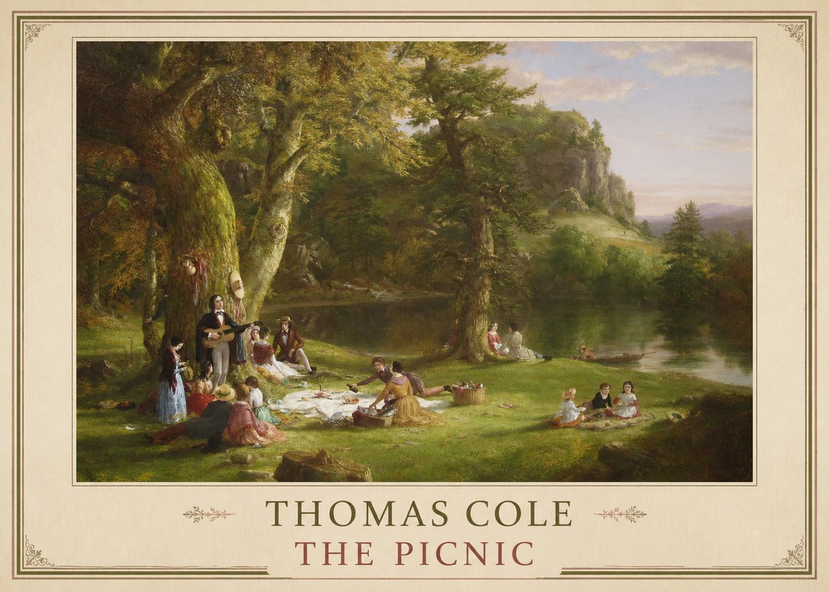 Thomas Cole The Picnic No2 - Juliste