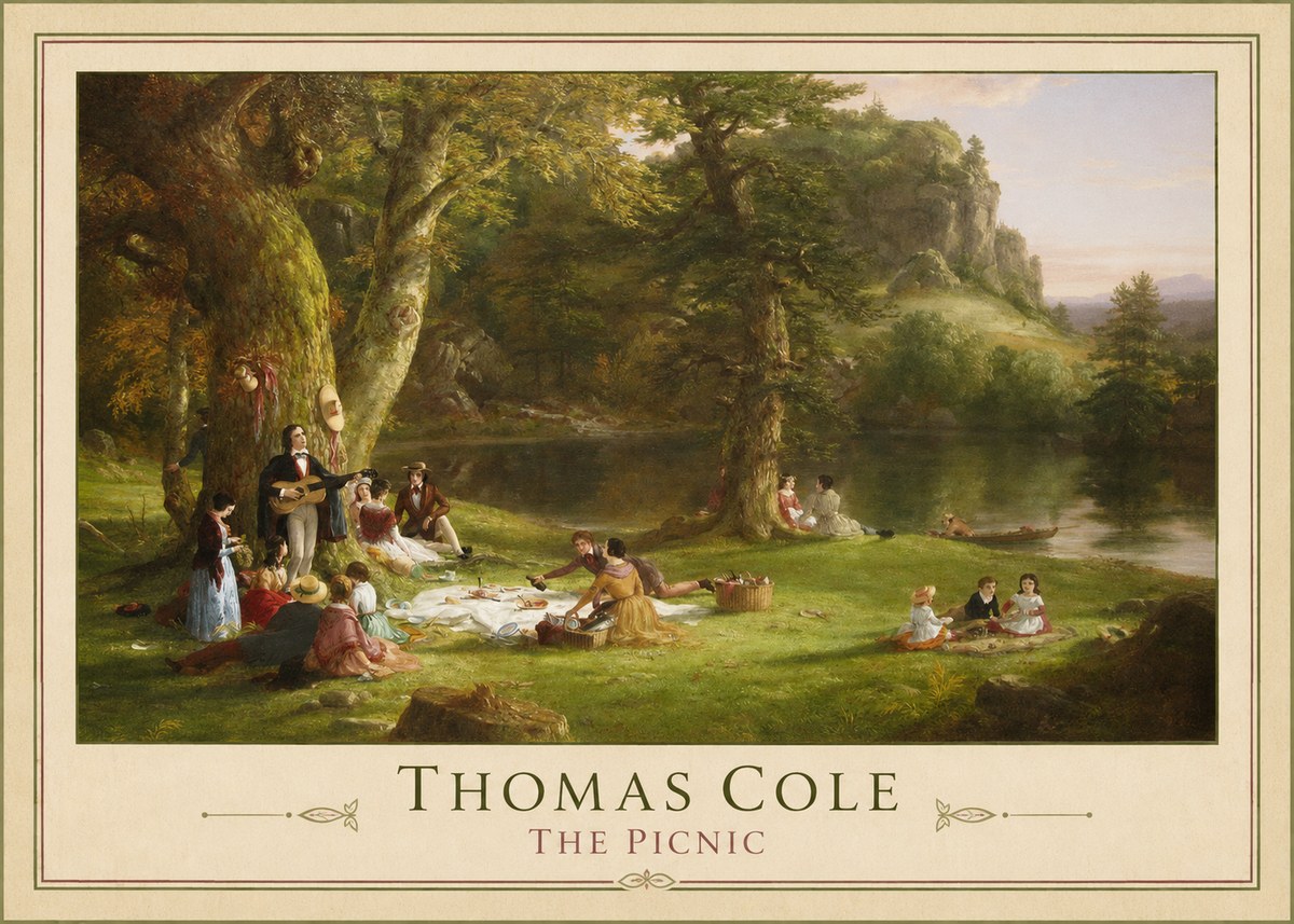 Thomas Cole The Picnic No3 - Juliste