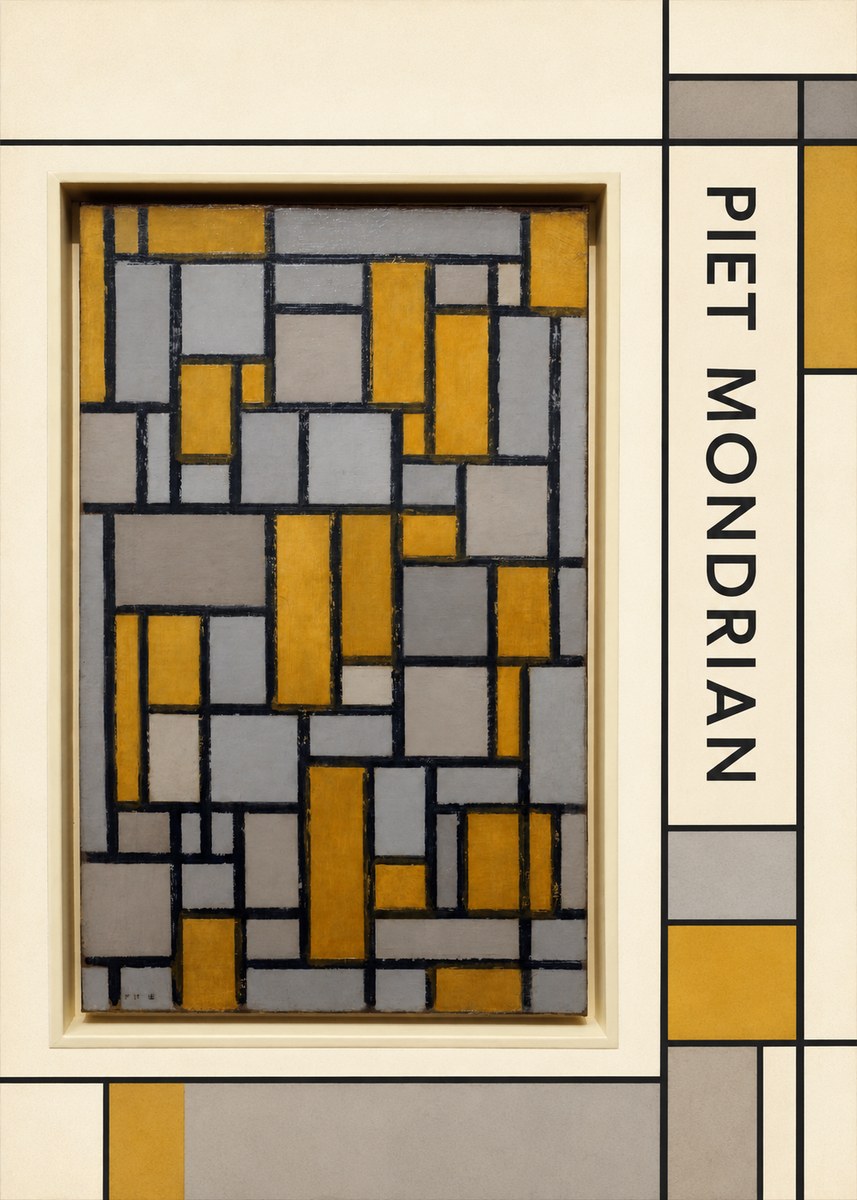 Piet Mondrian Composition in Grey and Yellow No2 - Juliste