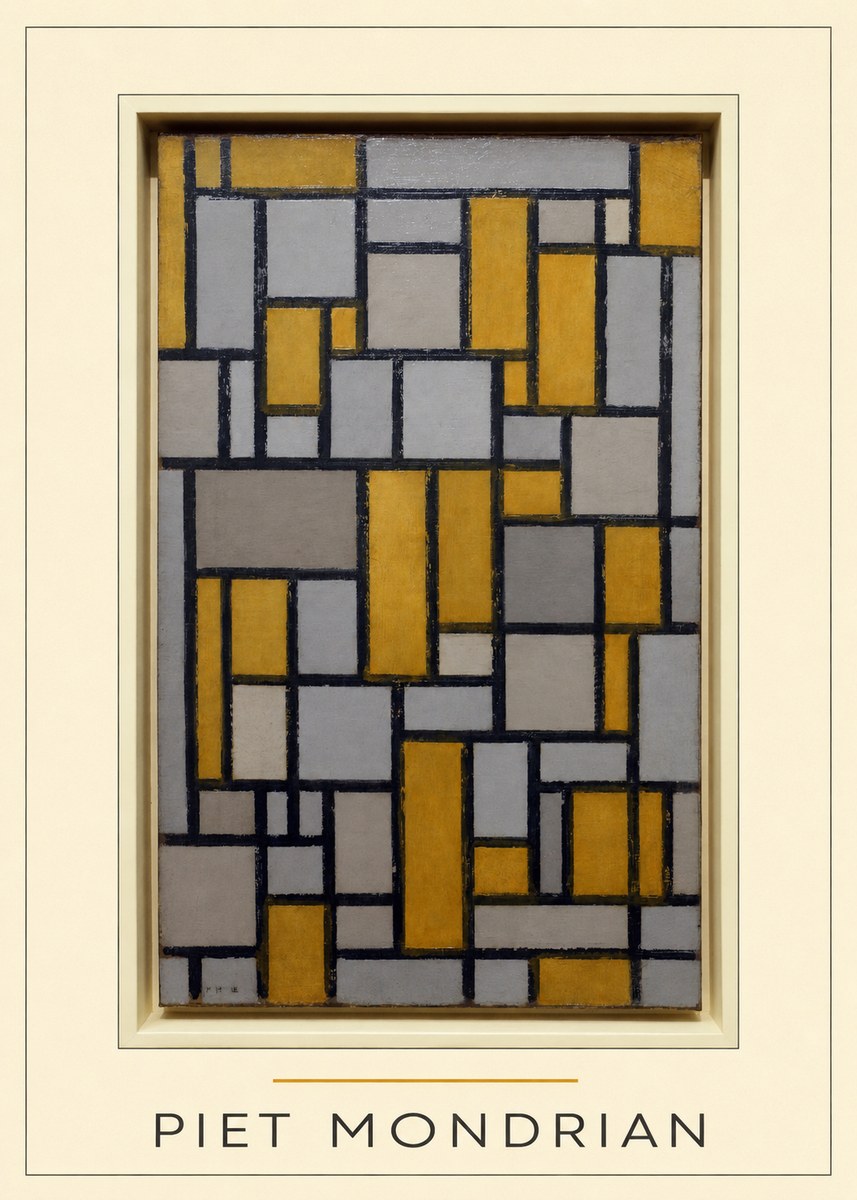 Piet Mondrian Composition in Grey and Yellow No4 - Juliste