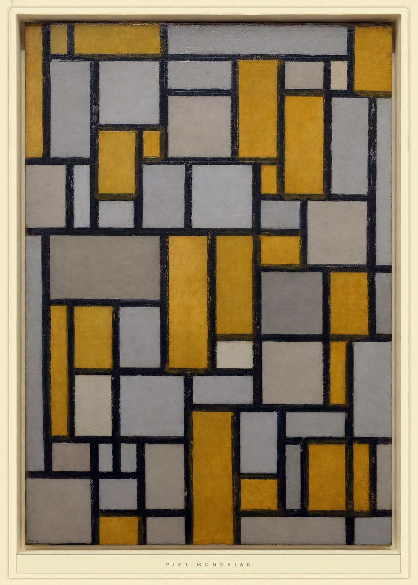 Piet Mondrian Composition in Grey and Yellow No6 - Juliste