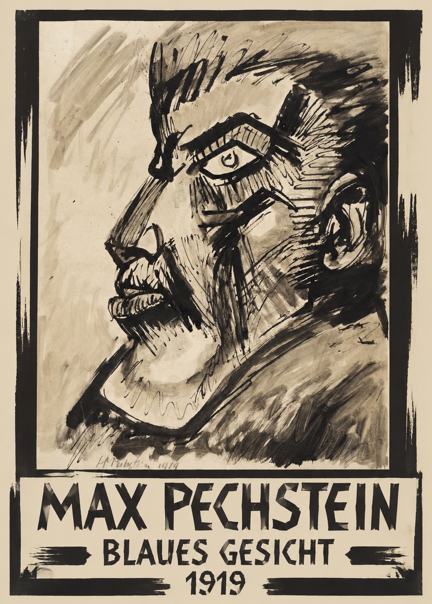 Max Pechstein Blaues Gesicht No1 - Juliste