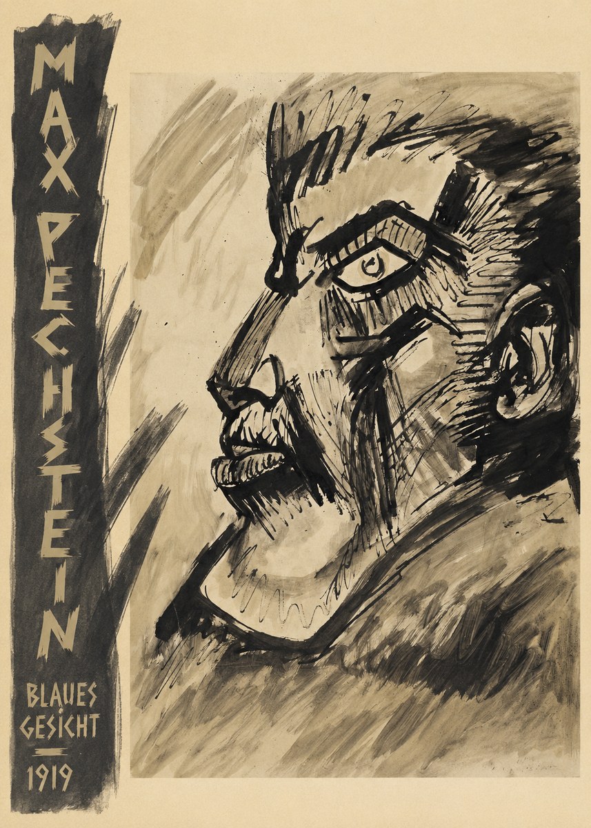 Max Pechstein Blaues Gesicht No2 - Juliste