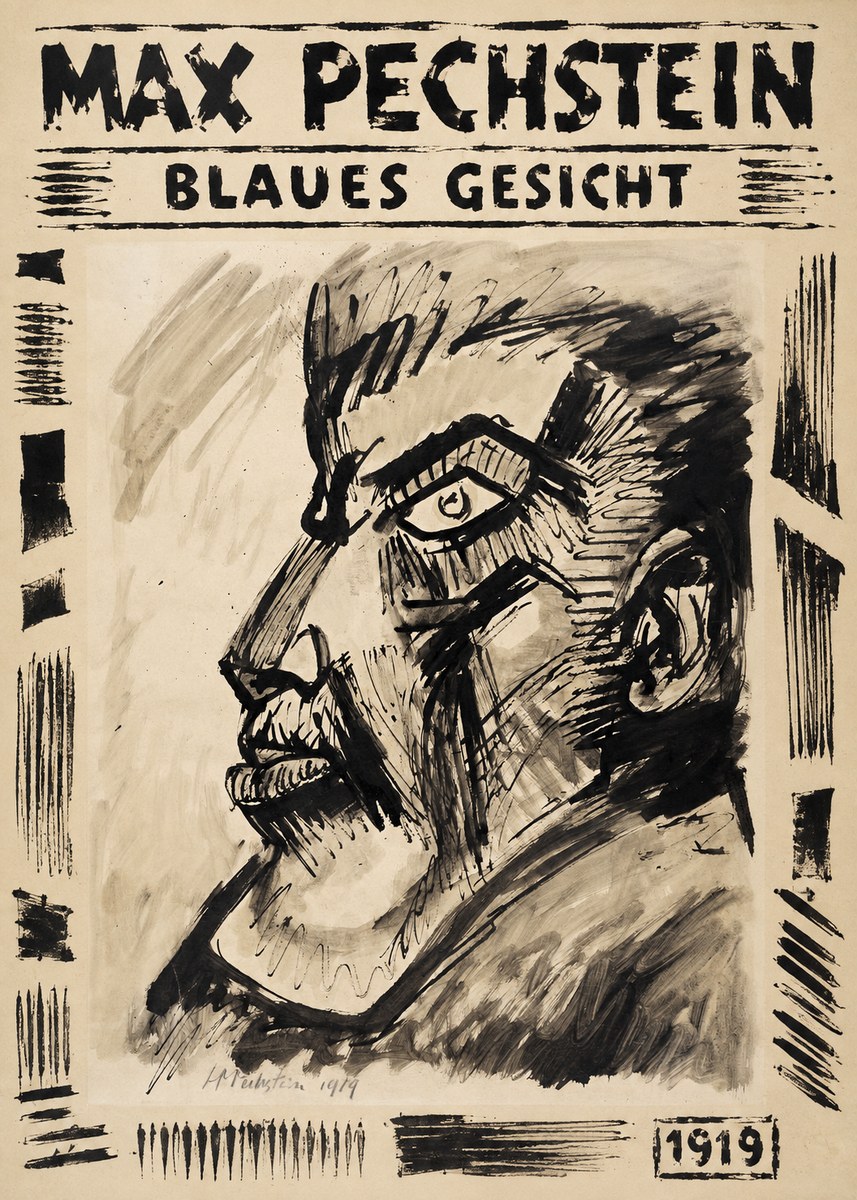 Max Pechstein Blaues Gesicht No6 - Juliste