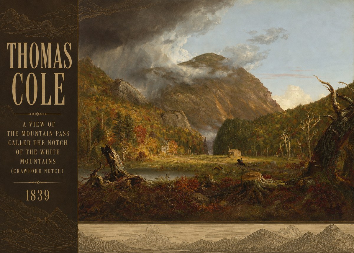 Thomas Cole A View of the Mountain Pass Called the Notch of the White Mountains (Crawford Notch) II No2 - Juliste