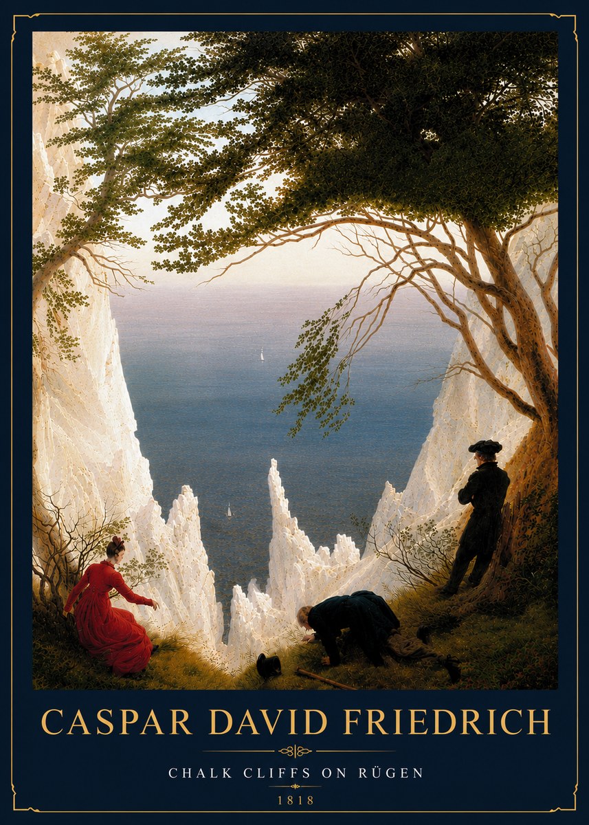 Caspar David Friedrich Chalk Cliffs on Rügen No6 - Juliste