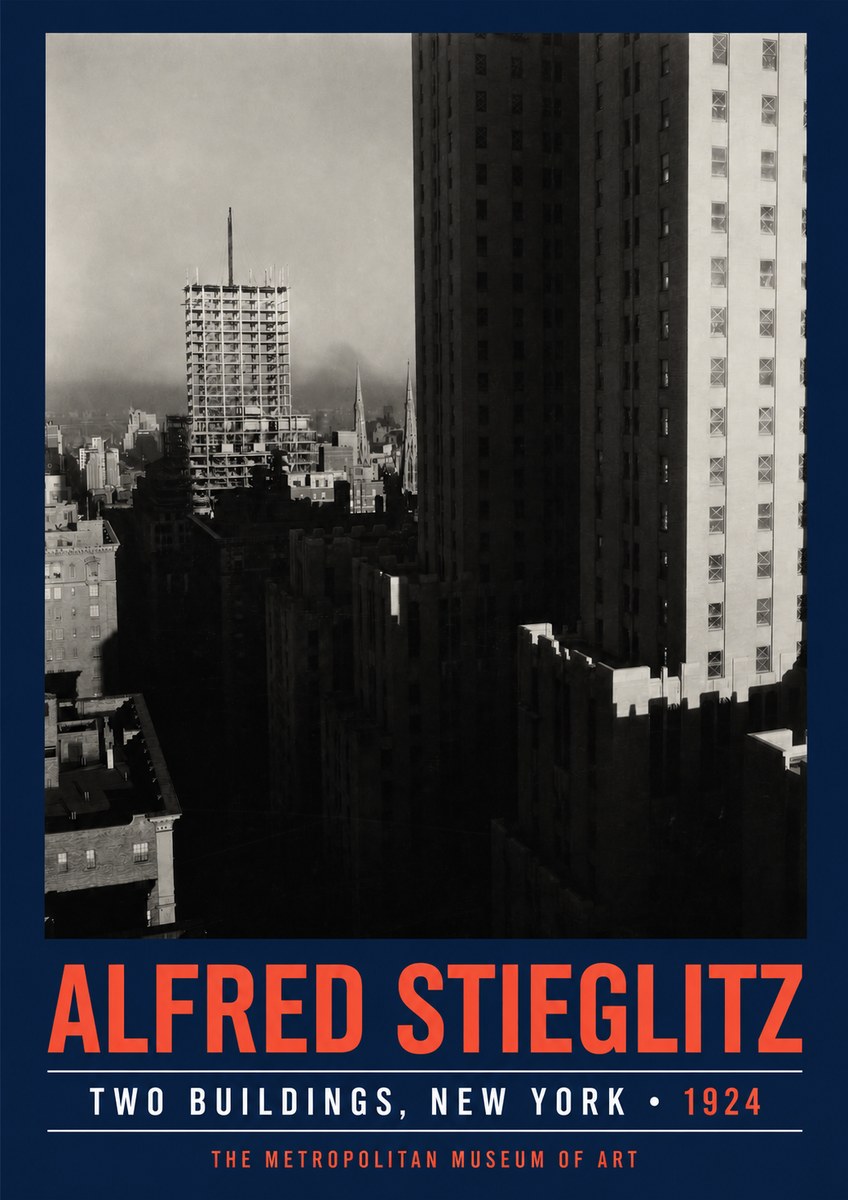 Alfred Stieglitz Two Buildings, New York No2 - Juliste