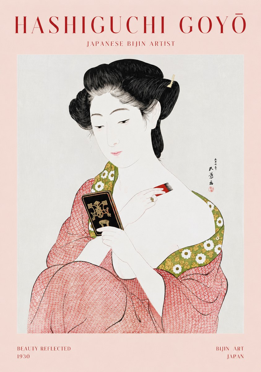 Hashiguchi Goyō Beauty Reflected No1 - Juliste