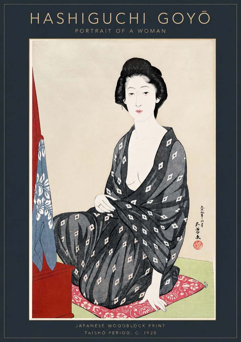 Hashiguchi Goyō Portrait of a Woman No3 - Juliste