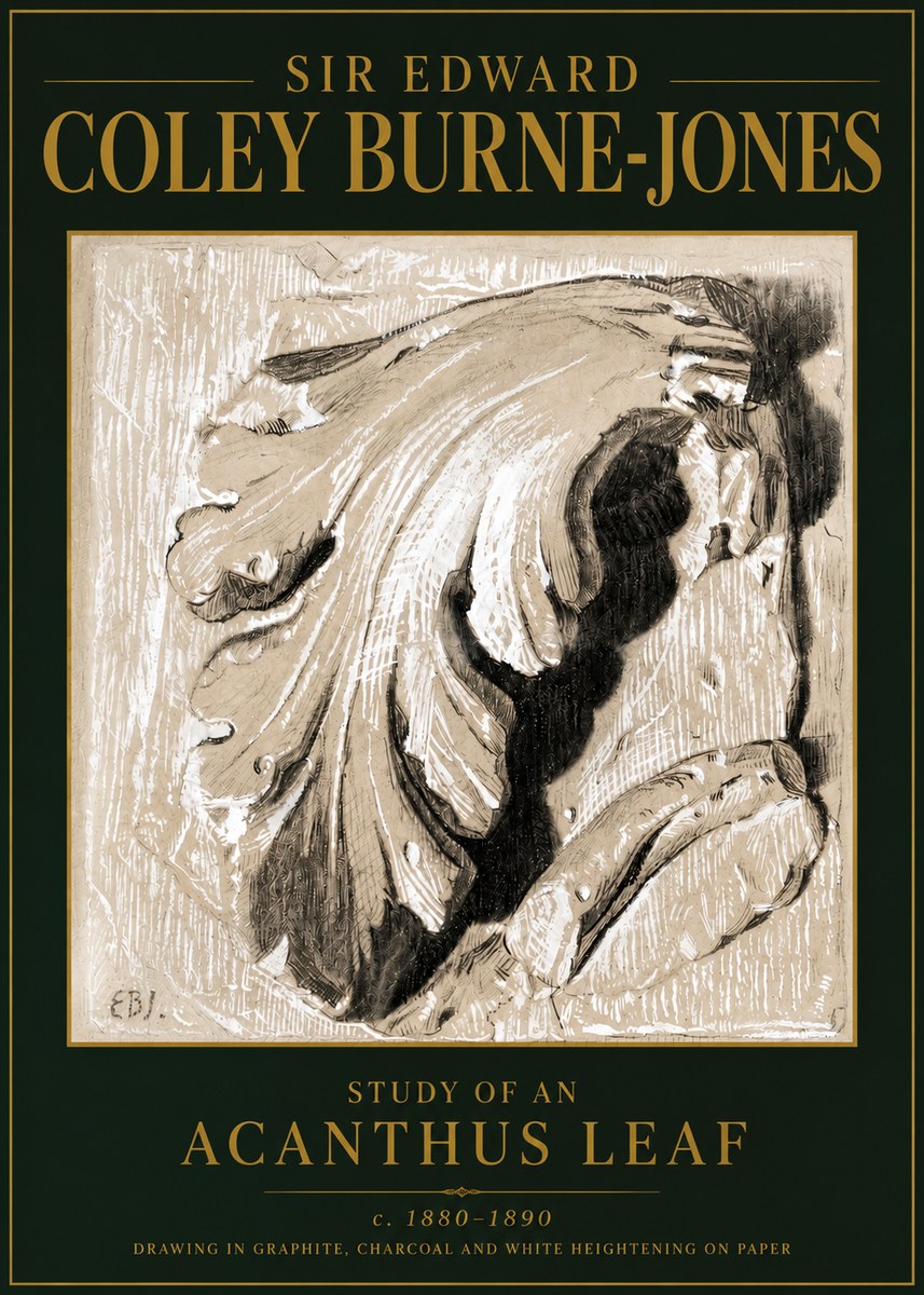 Edward Burne-Jones Study of an Acanthus Leaf No5 - Juliste