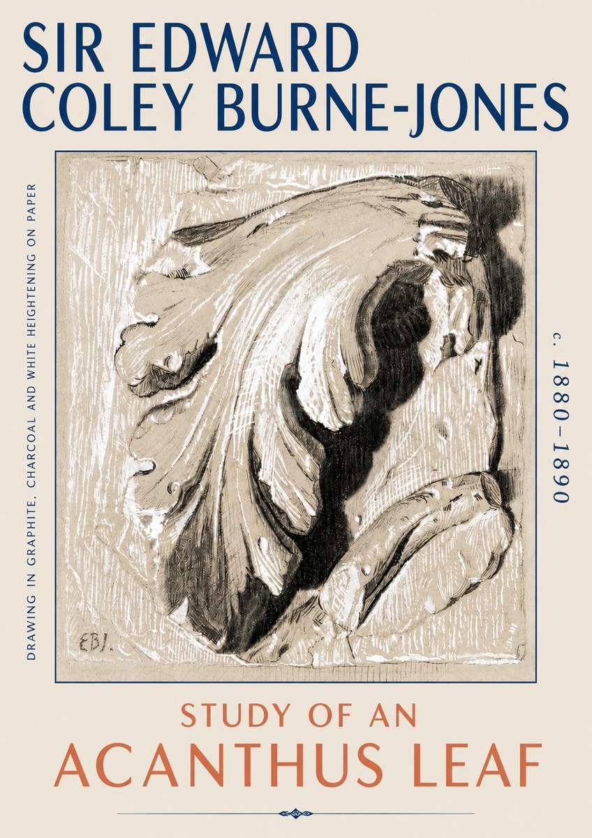 Edward Burne-Jones Study of an Acanthus Leaf No6 - Juliste