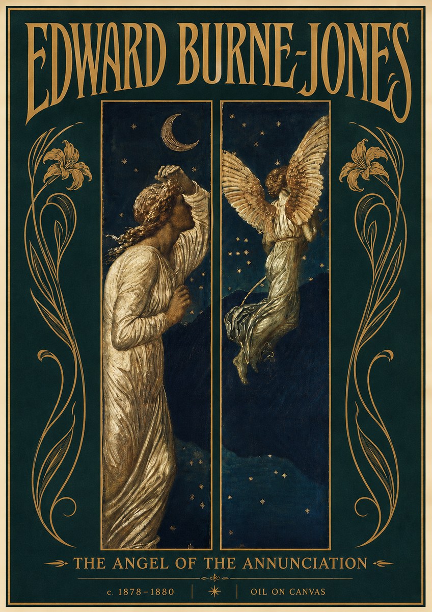 Edward Burne-Jones The Angel of the Annunciation No6 - Juliste