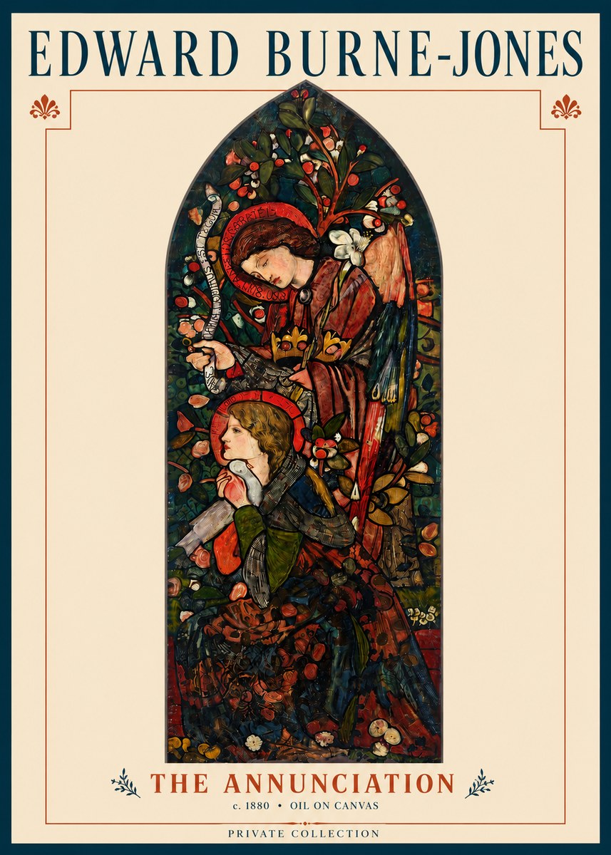 Edward Burne-Jones The Annunciation I No3 - Juliste